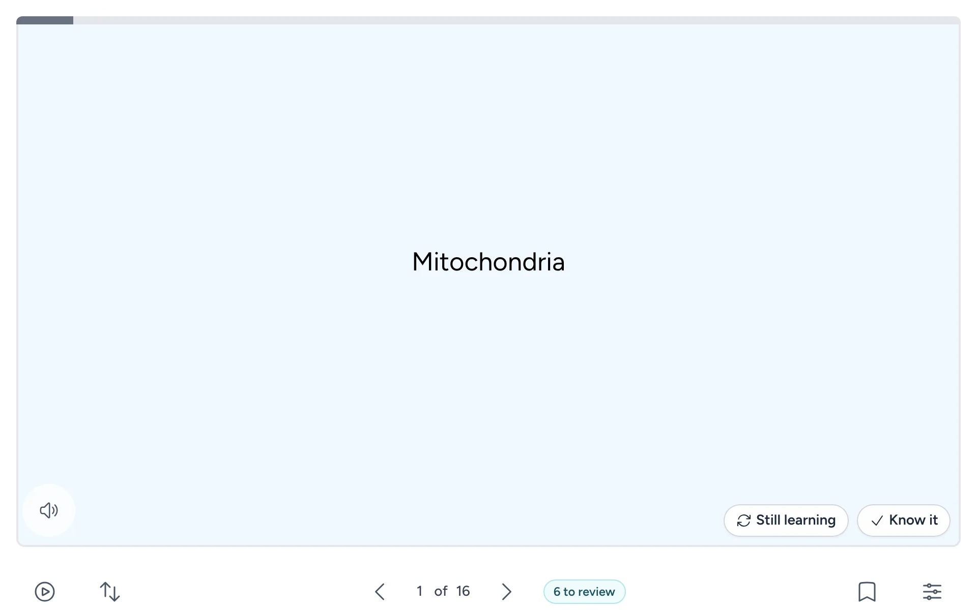 A flashcard in Flash Reference, flipped to its answer