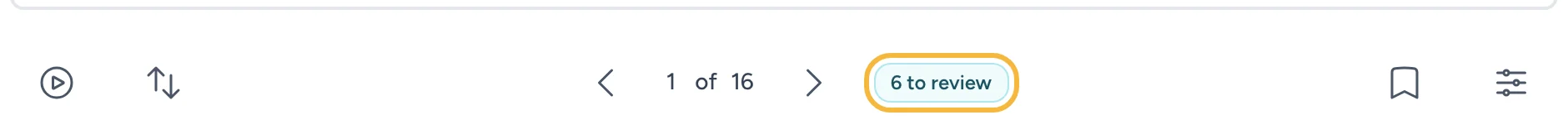 The "to review" button below the card